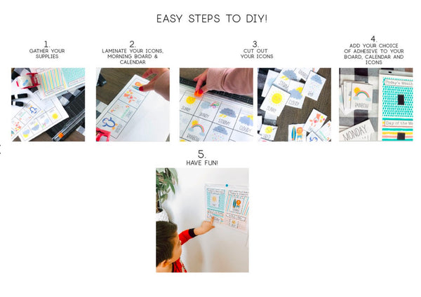 DIY Morning Board & Calender Printable - Space Dinos