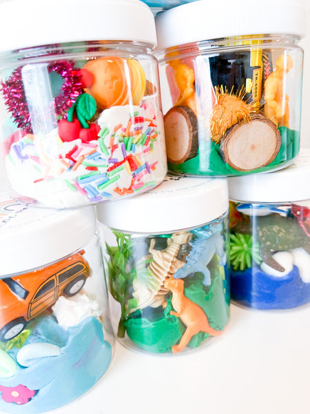 Sensory Play Dough & Magic Sand Jars