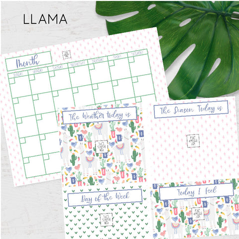 DIY Morning Board & Calender Printable - Llama