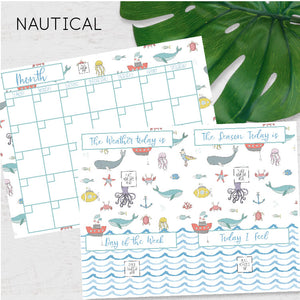 DIY Morning Board & Calender Printable - Nautical