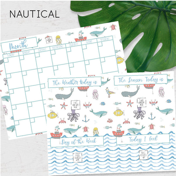 DIY Morning Board & Calender Printable - Nautical