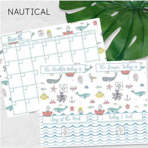 DIY Morning Board & Calender Printable - Nautical