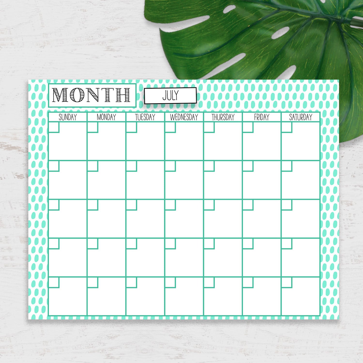DIY Calendar Printable - Abstract