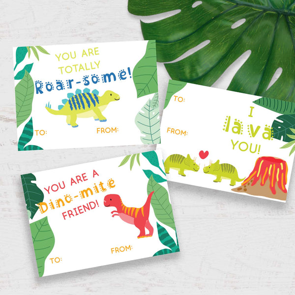 FREE Dinosaur Valentine's Day Labels